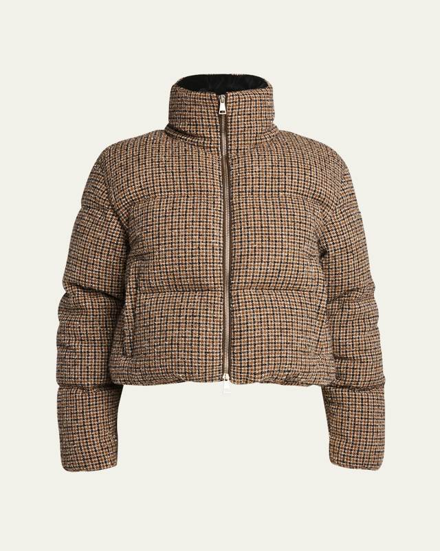 Seboune Check Boucle Puffer Jacket