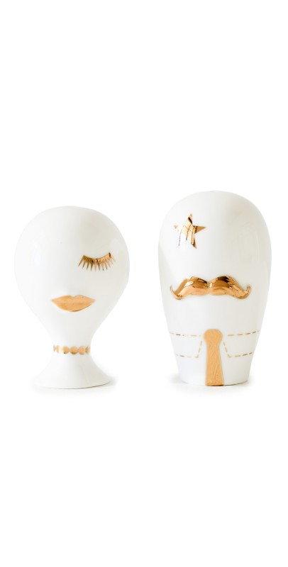 Jonathan Adler Gilded Mr. and Mrs. Muse Salt and Pepper Set Mult