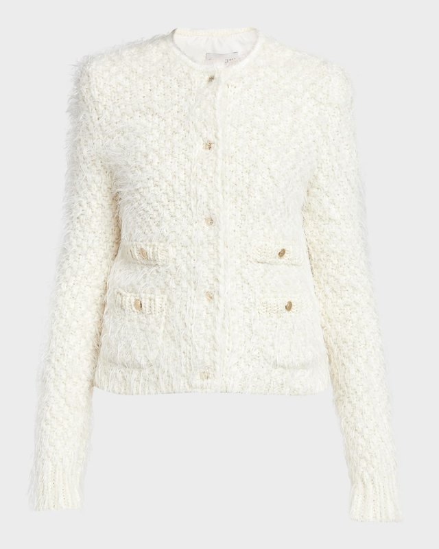 Padded Heavy-Knit Cardigan