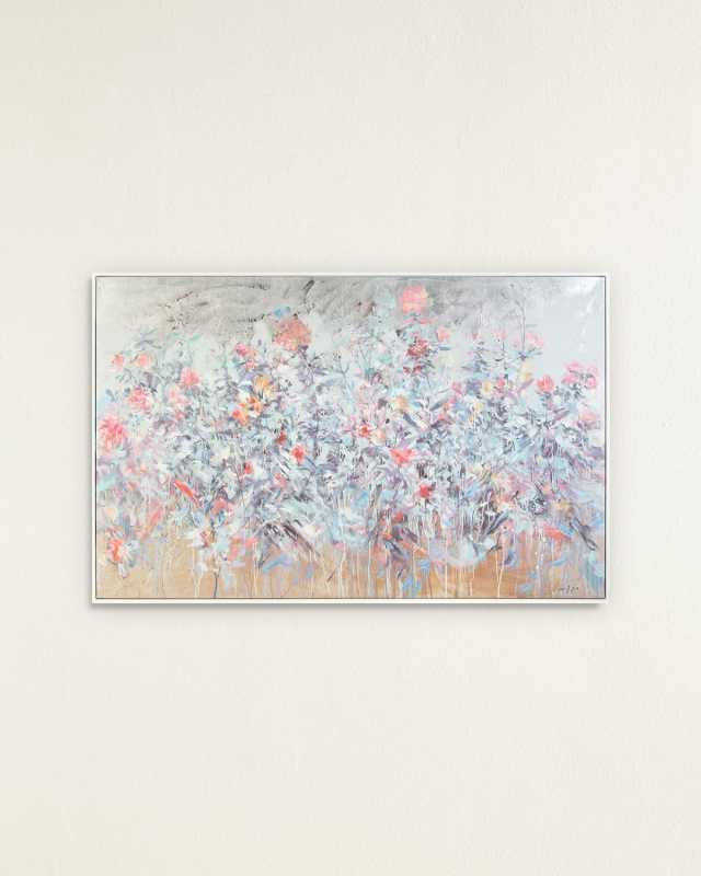 "Petals in the Rain" Original Painting by Teng Fei
