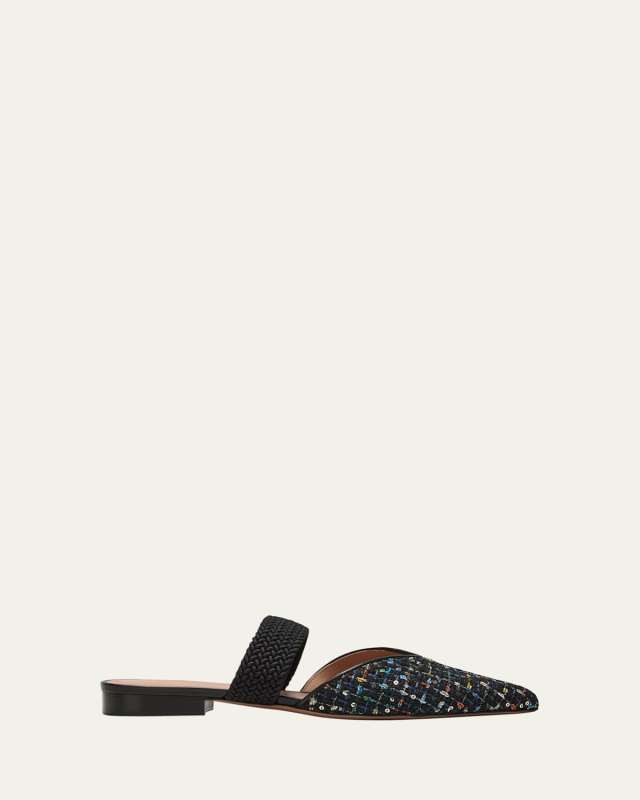 Maisie Tweed Flat Ballerina Mules
