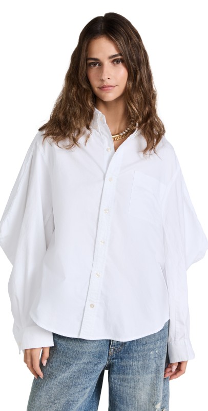 R13 Ziggy Button Down Shirt White