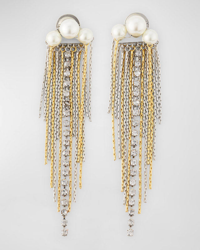 Demna Fringe Earrings with Freshwater Pearls
