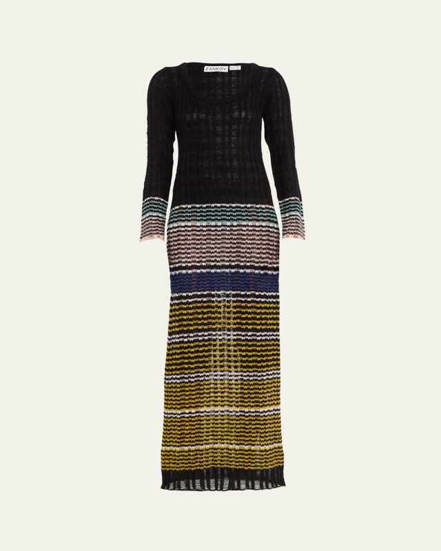 Raina Stripe Wool Maxi Dress