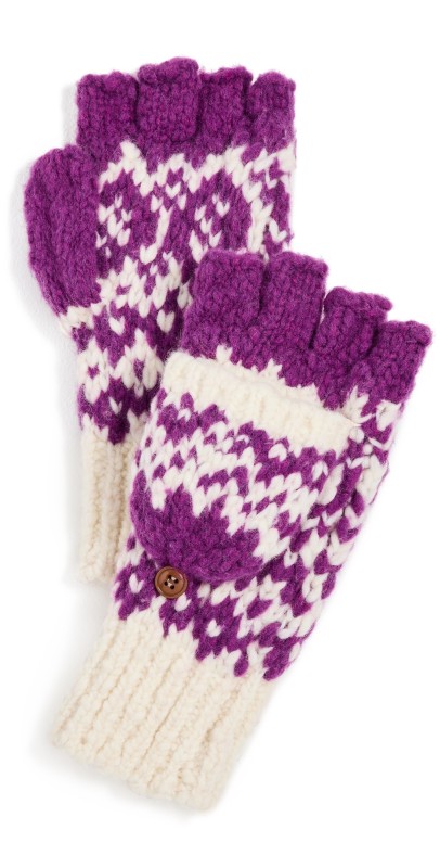 Faherty Valley Fair Isle Mittens 501 Purpl