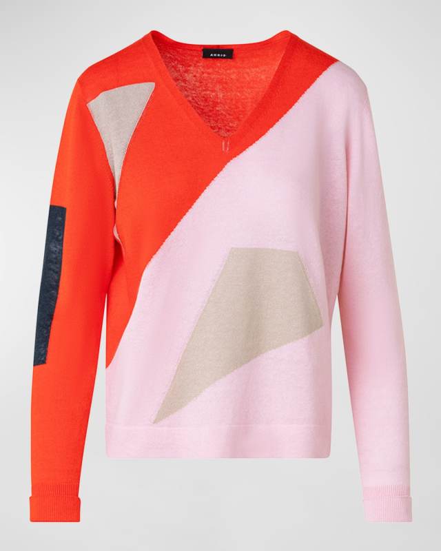 Spectra Intarsia Cotton-Linen Knit Sweater