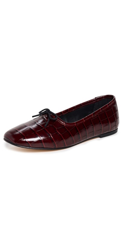 Freda Salvador Roma Flats Cherry Embossed Croc