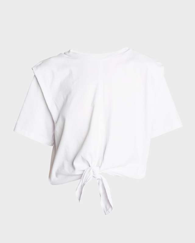 Zelikia Knotted Short-Sleeve Crop T-Shirt