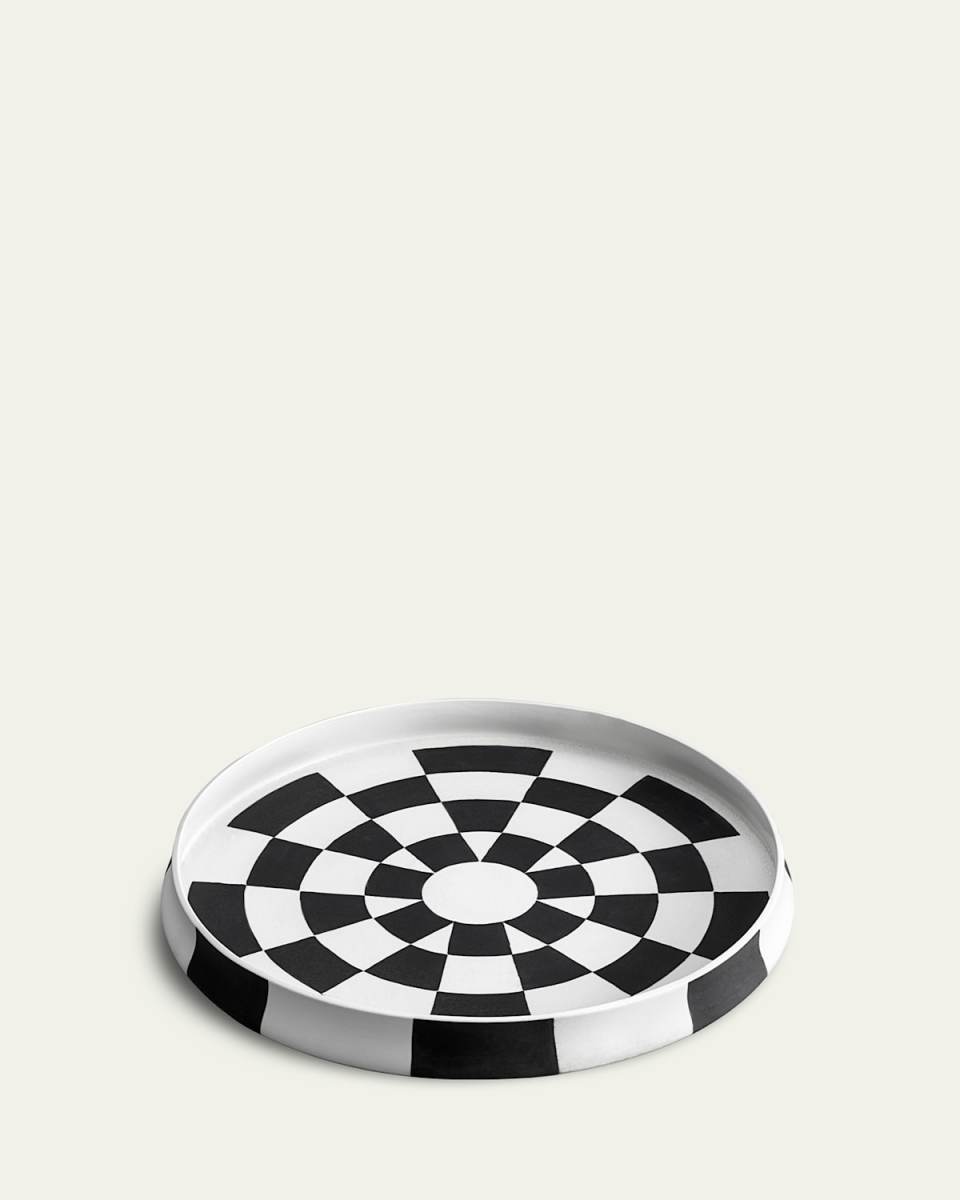 Large Damier Round Platter