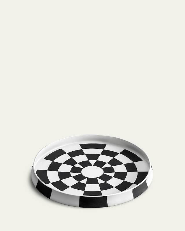 Large Damier Round Platter