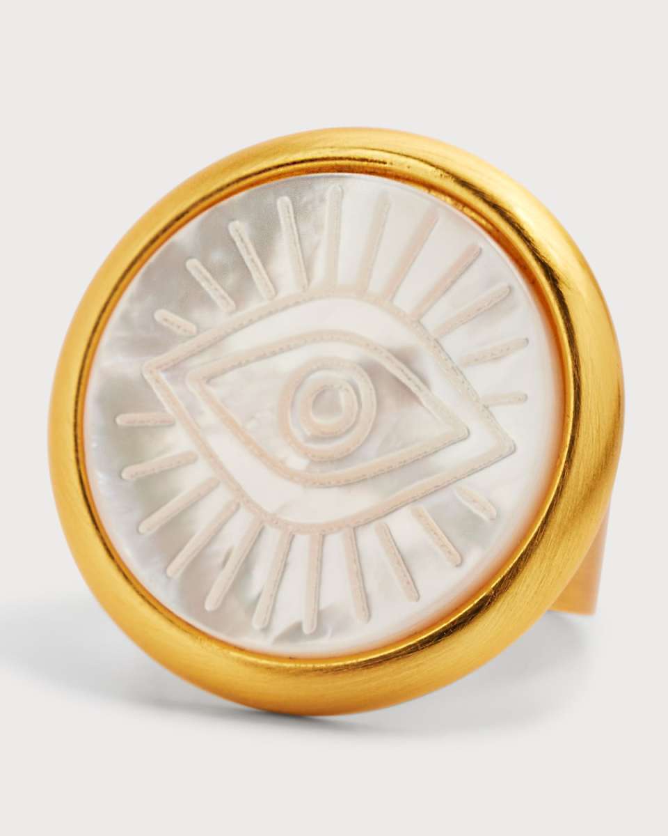 Carved Mother-Of-Pearl Signet Ring