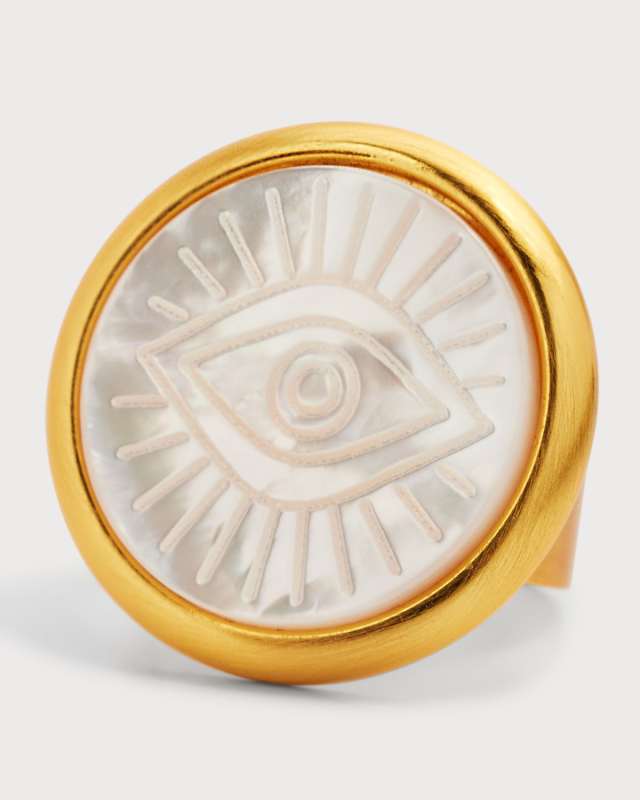 Carved Mother-Of-Pearl Signet Ring