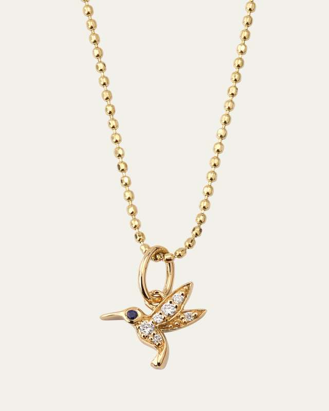 Girl's Tiny Hummingbird Charm Necklace