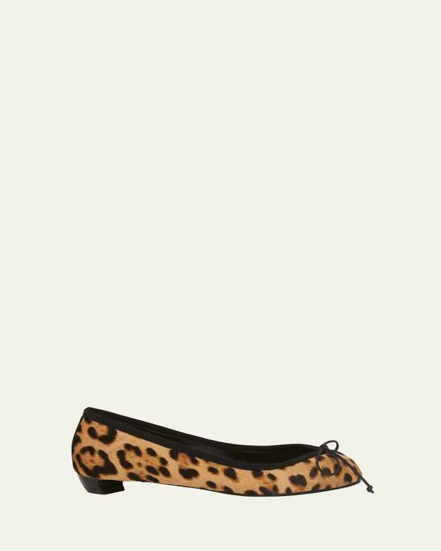 Leopard Bow Ballerina Flats