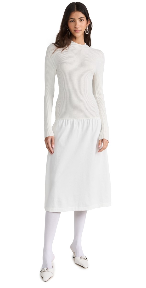 MM6 Maison Margiela Knit Jersey Dress Off White