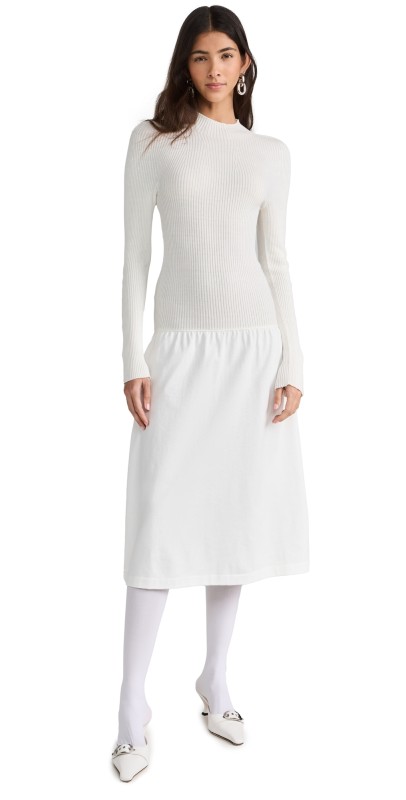 MM6 Maison Margiela Knit Jersey Dress Off White