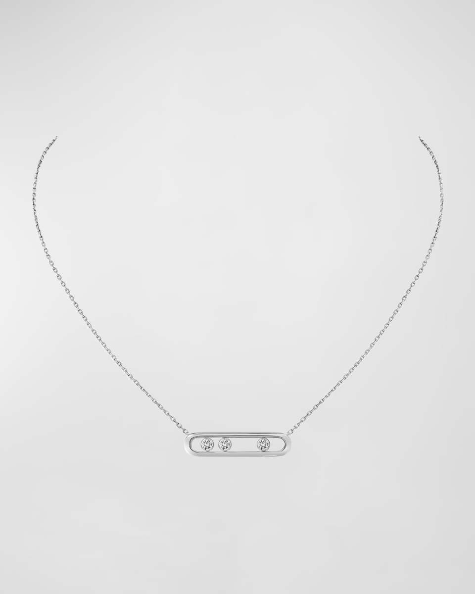MOVE CLASSIC 18K WHITE GOLD 3 DIAMOND NECKLACE
