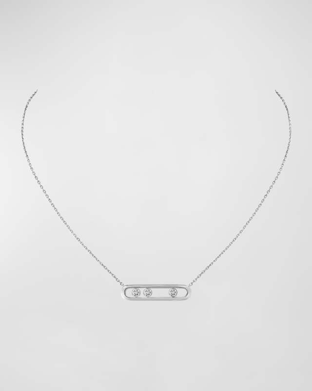MOVE CLASSIC 18K WHITE GOLD 3 DIAMOND NECKLACE
