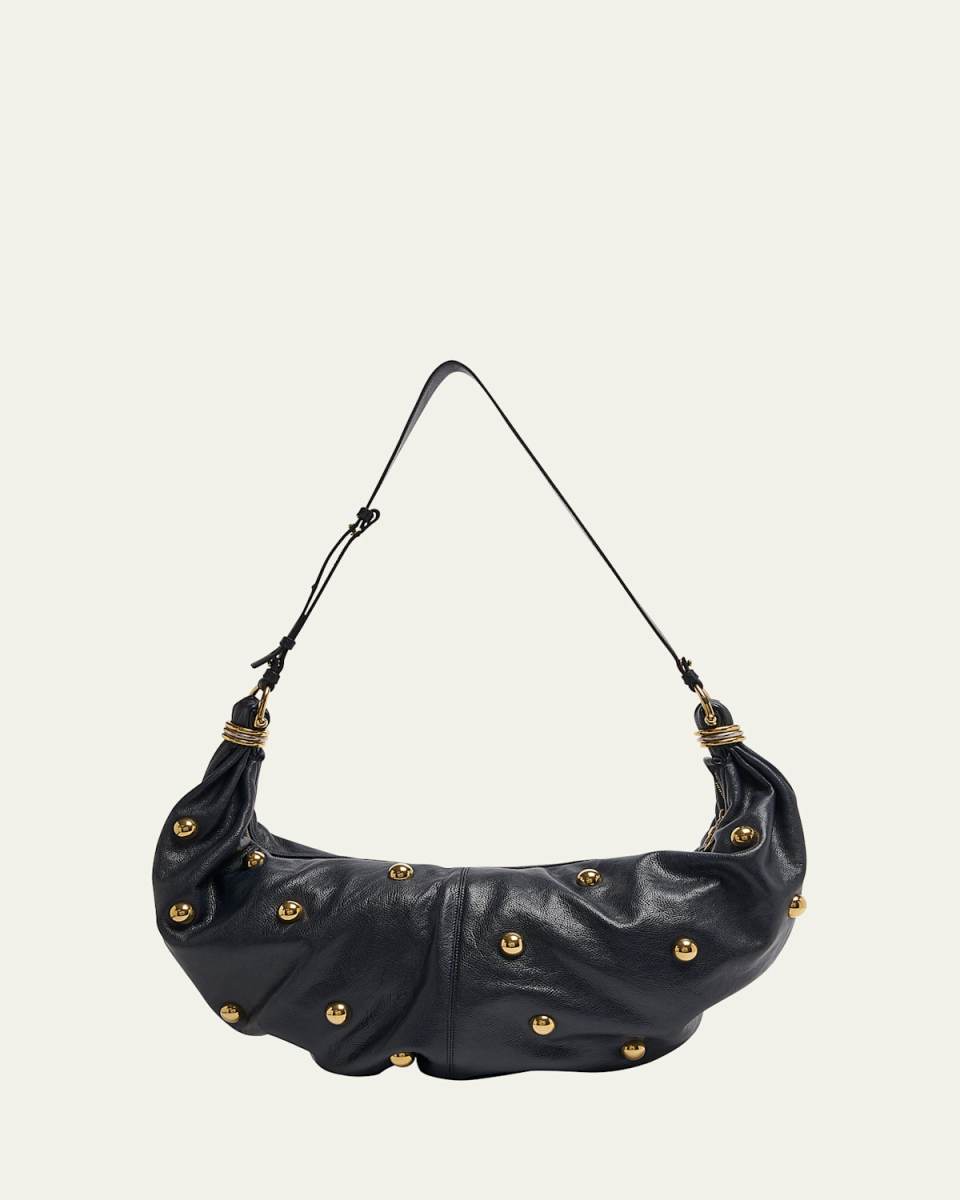 Bracelet Mini Studded Shoulder Bag in Grained Calfskin