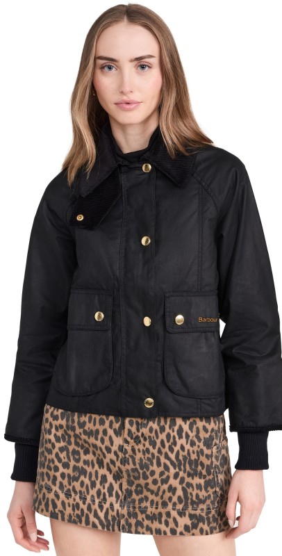 Barbour Barbour Cropped Beadnell Wax Jacket Black/Classic