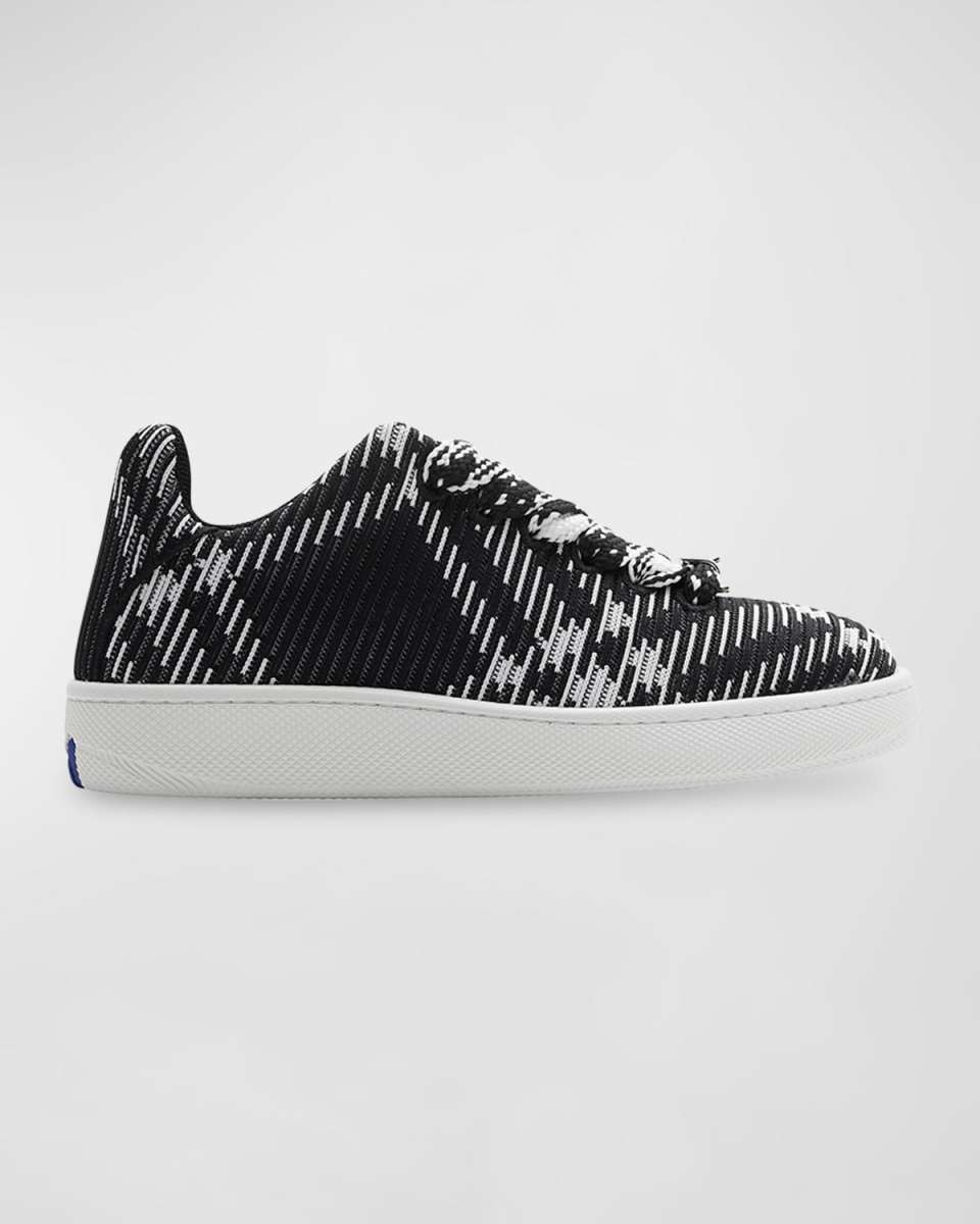 Box Check Knit Low-Top Sneakers