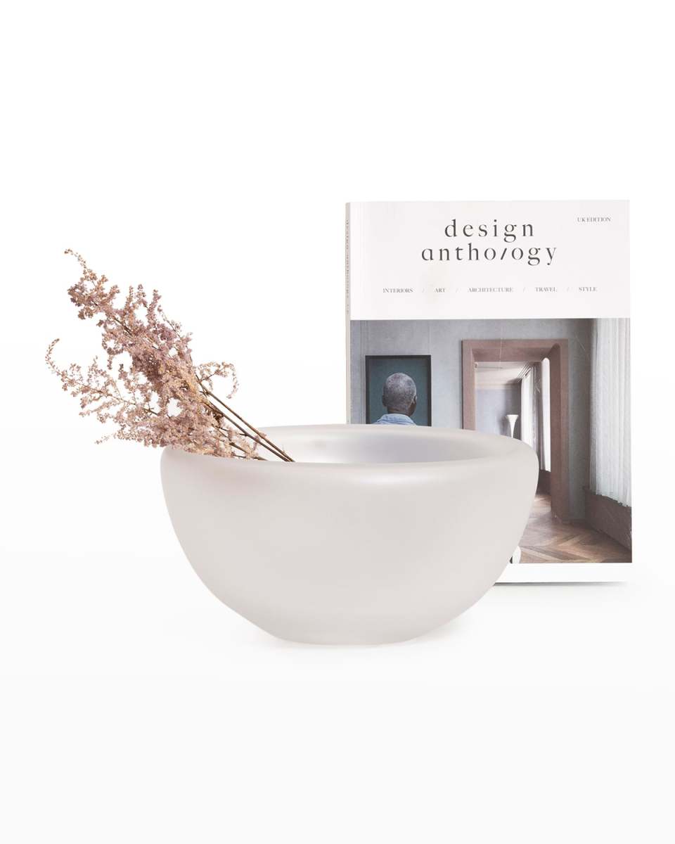 Beans Clear Frosted Crystal Decorative Bowl