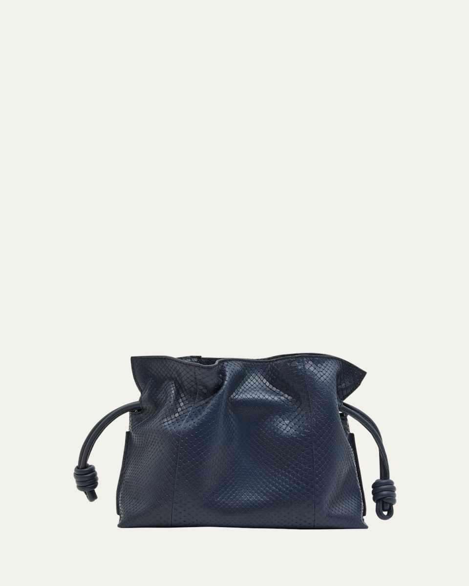 Flamenco Mini Python-Embossed Clutch Bag