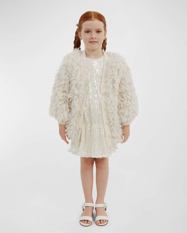 Girl's Jessie Fluffy Cardigan, Size