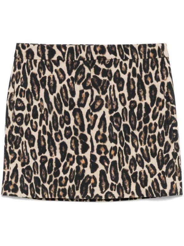 leopard-print mini skirt