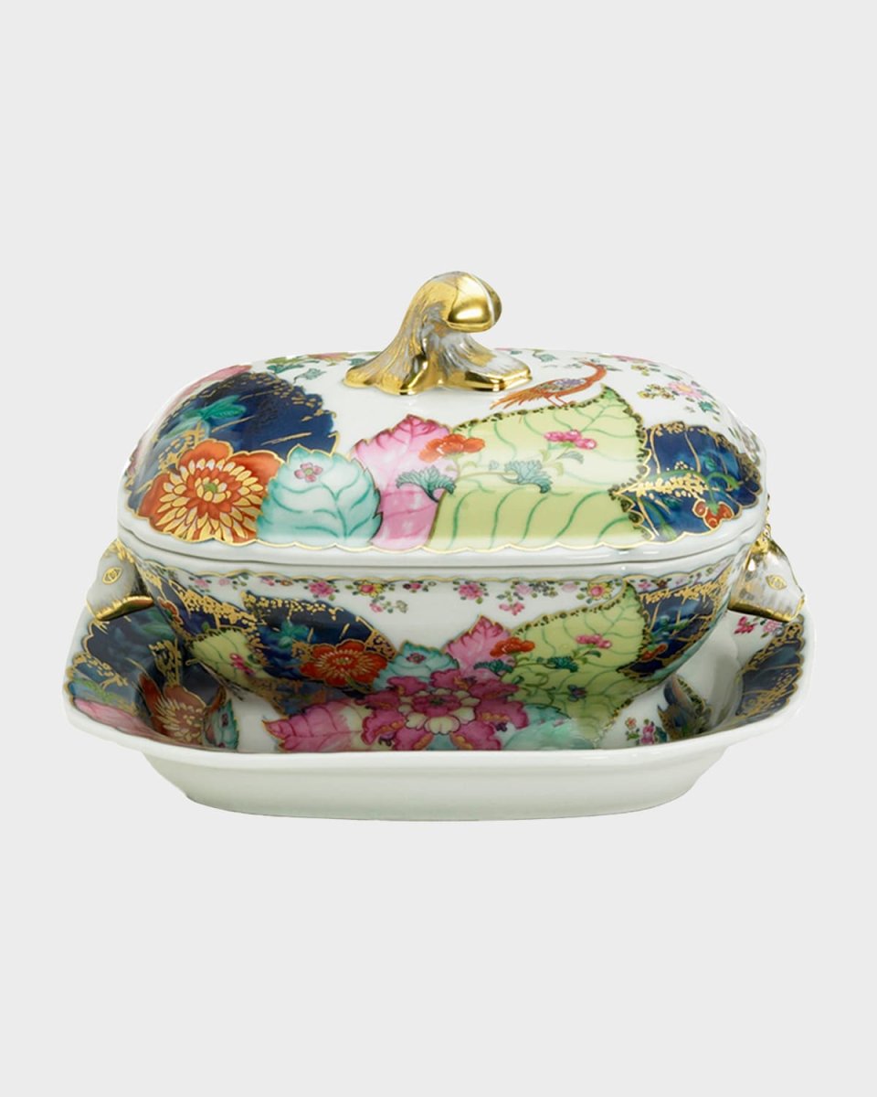Tobacco Leaf Small Tureen & Stand