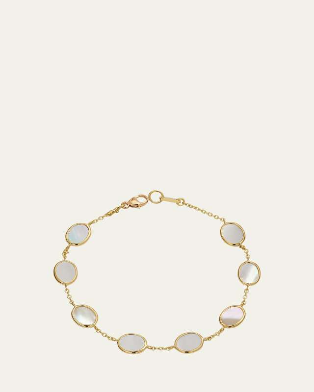 18k Polished Rock Candy Confetti Bracelet in Mother of Pearl