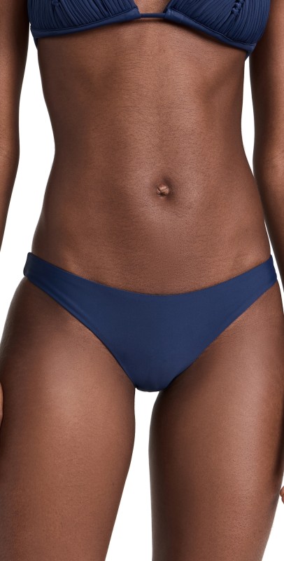 PQ Swim Basic Ruched Full Bikini Bottoms Navy