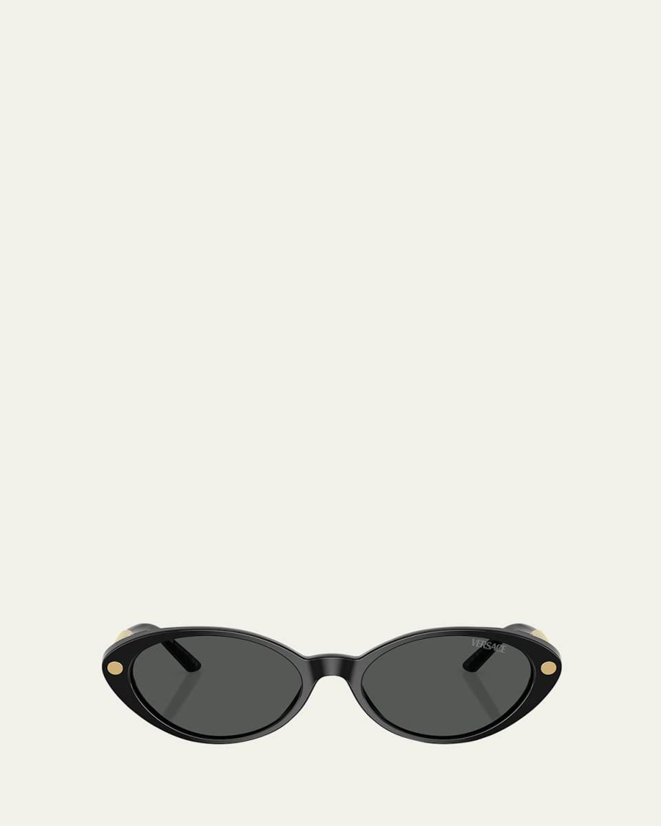 Greca Mixed-Media Oval Sunglasses