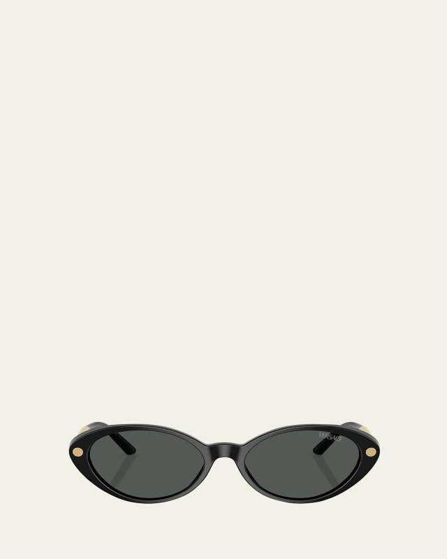 Greca Mixed-Media Oval Sunglasses