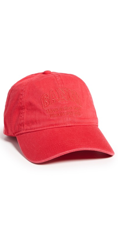 GANNI Cap Patch Hat Barbados Cherry