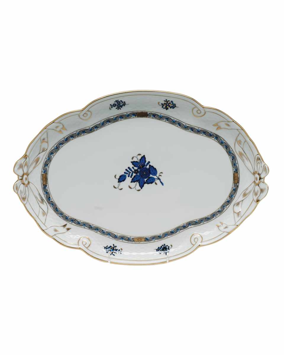 Chinese Bouquet Black Sapphire Ribbon Tray