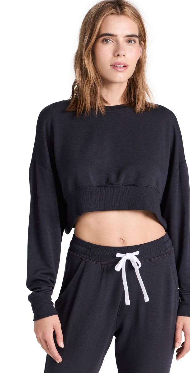 Splits59 Noah Fleece Crop Sweatshirt Graphite