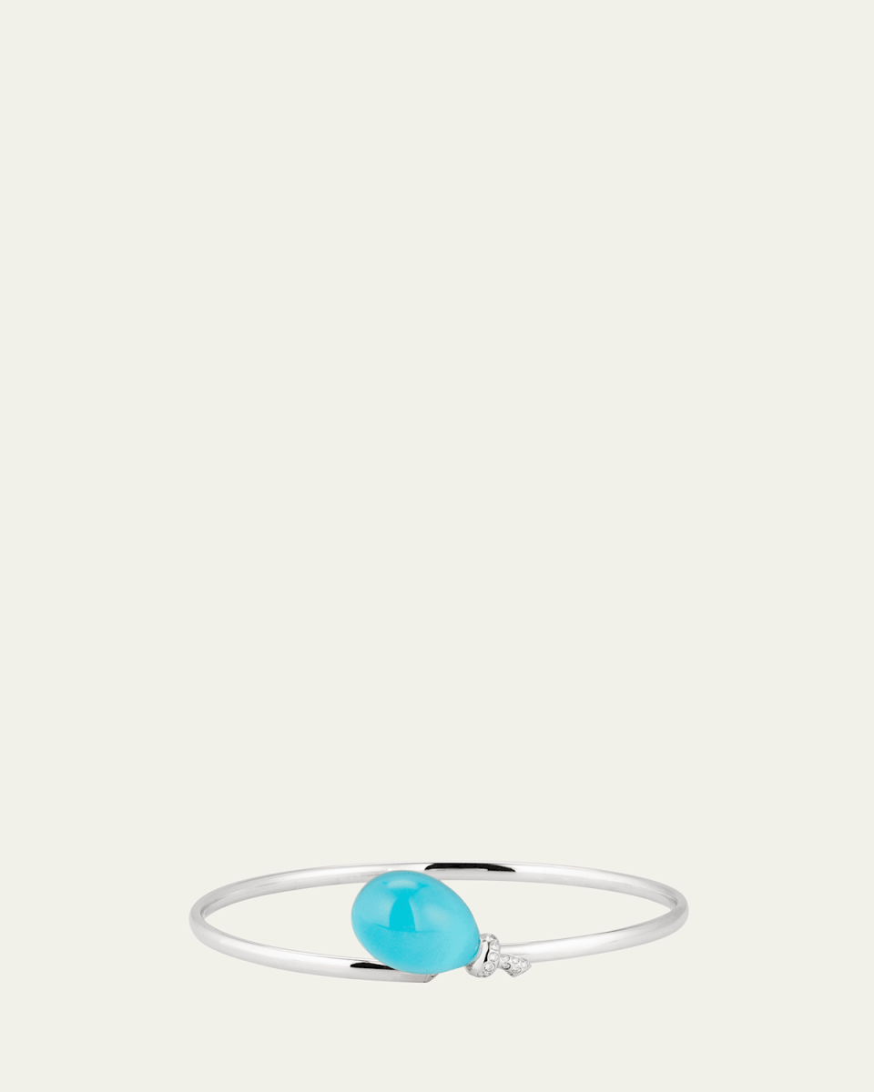 Palloncini Turquoise Cuff Bracelet in 18K White Gold