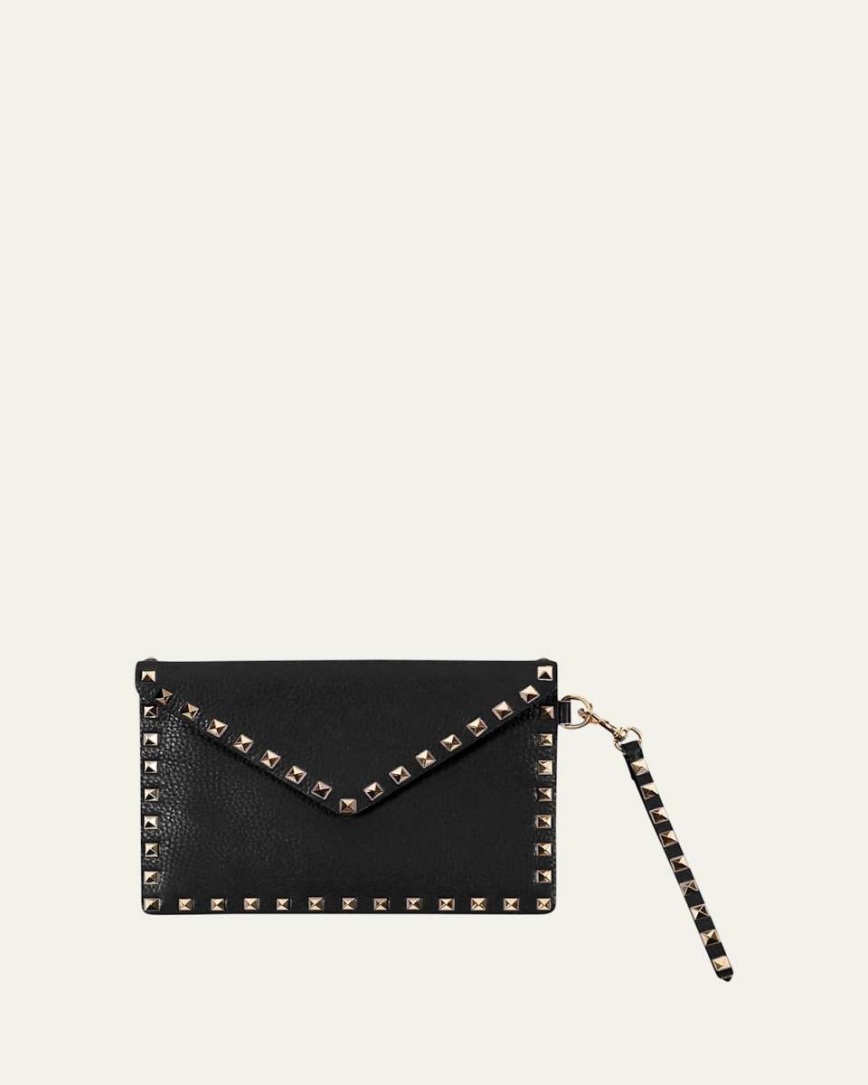 Rockstud Envelope Flap Wristlet Pouch