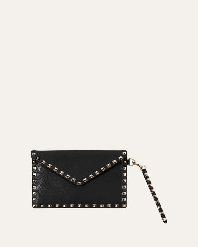 Rockstud Envelope Flap Wristlet Pouch