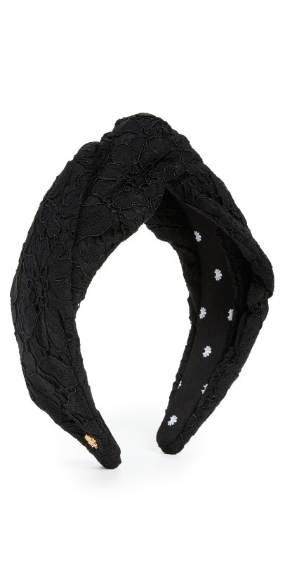 Lele Sadoughi Floral Lace Greta Headband Jet