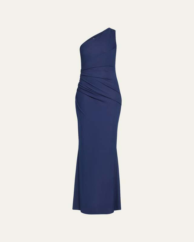 Yuuta One-Shoulder Cutout Jersey Mermaid Gown