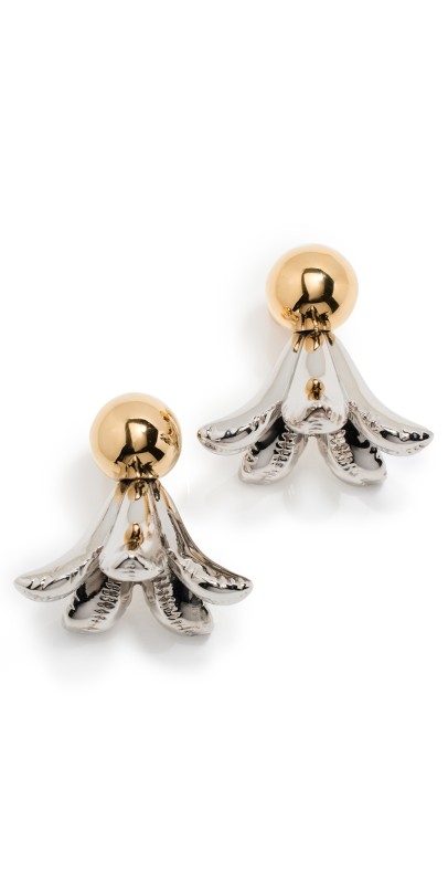 Marni Puffy Flower Earrings Palladium