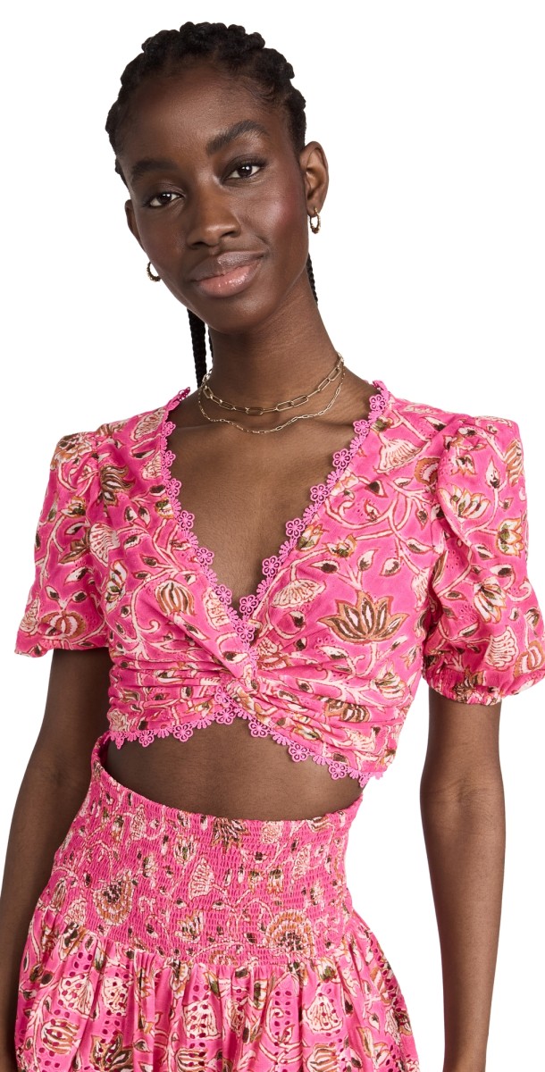 Hemant and Nandita Nara Top Tulip Pink