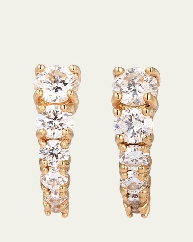 Flawless Graduating Diamond Curved Huggie Earrings