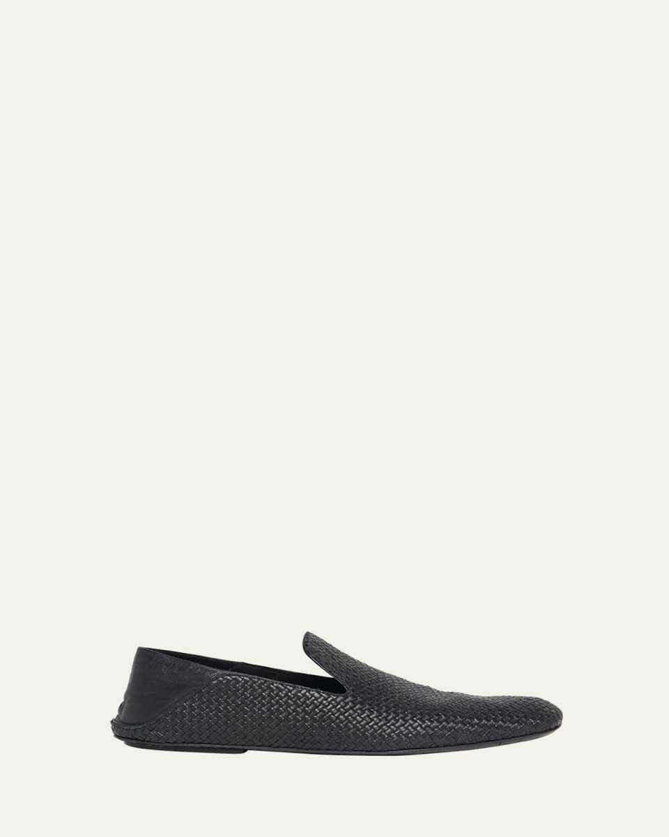Mini Weave Foldable-Back Slipper Loafers