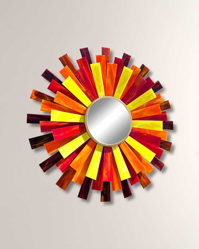 "Sunburst" Sculptural Wall Mirror - 37"