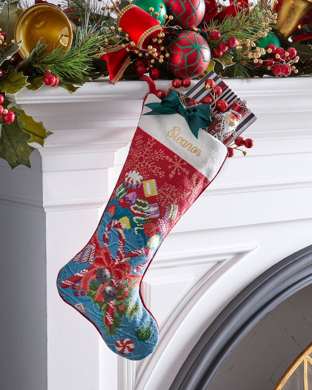 Personalized Retro Candy Holiday Stocking