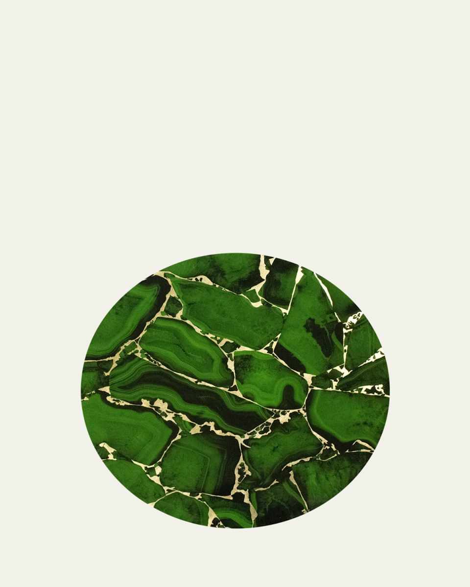 Emerald Stone Lacquer Placemat, 15" Round