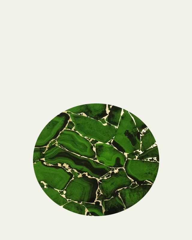 Emerald Stone Lacquer Placemat, 15" Round